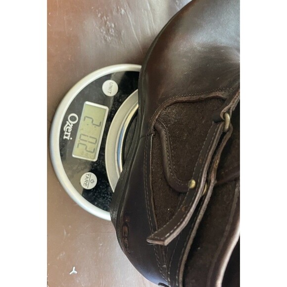 Ugg Emalie Waterproof Leather Wedge Ankle Boots Brown Size 8 Leather Shearling - Picture 11 of 11